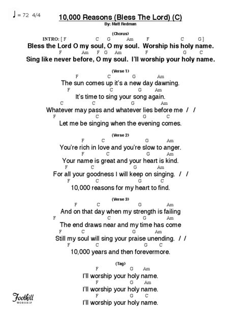 10 thousand reason chords|10 thousand reasons lyrics.